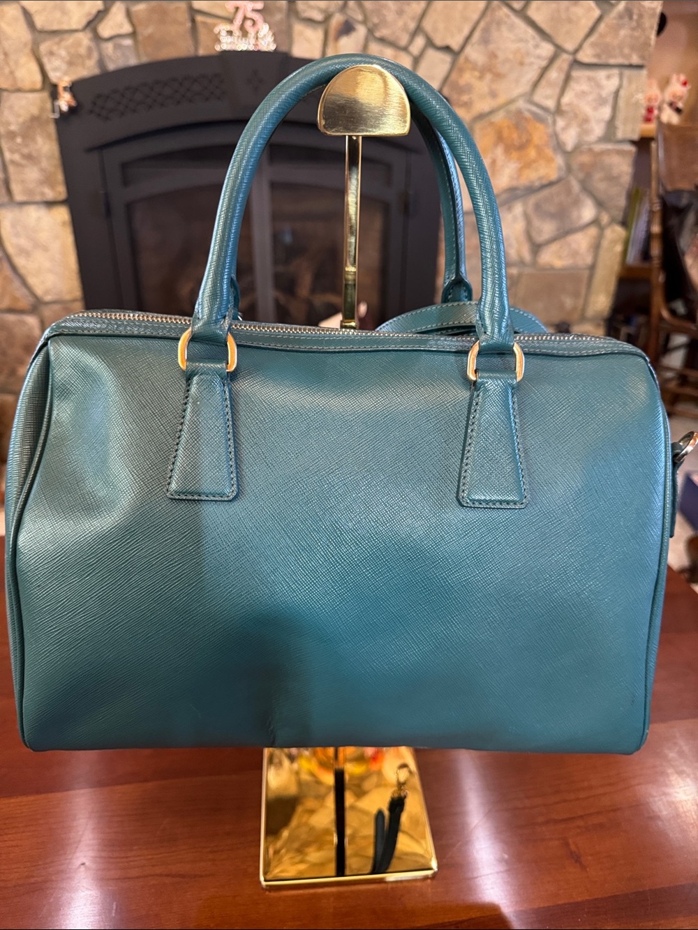 PRADA Milano Saffiano Leather Medium Boston Bag Certified Authenic - Picture 2 of 14